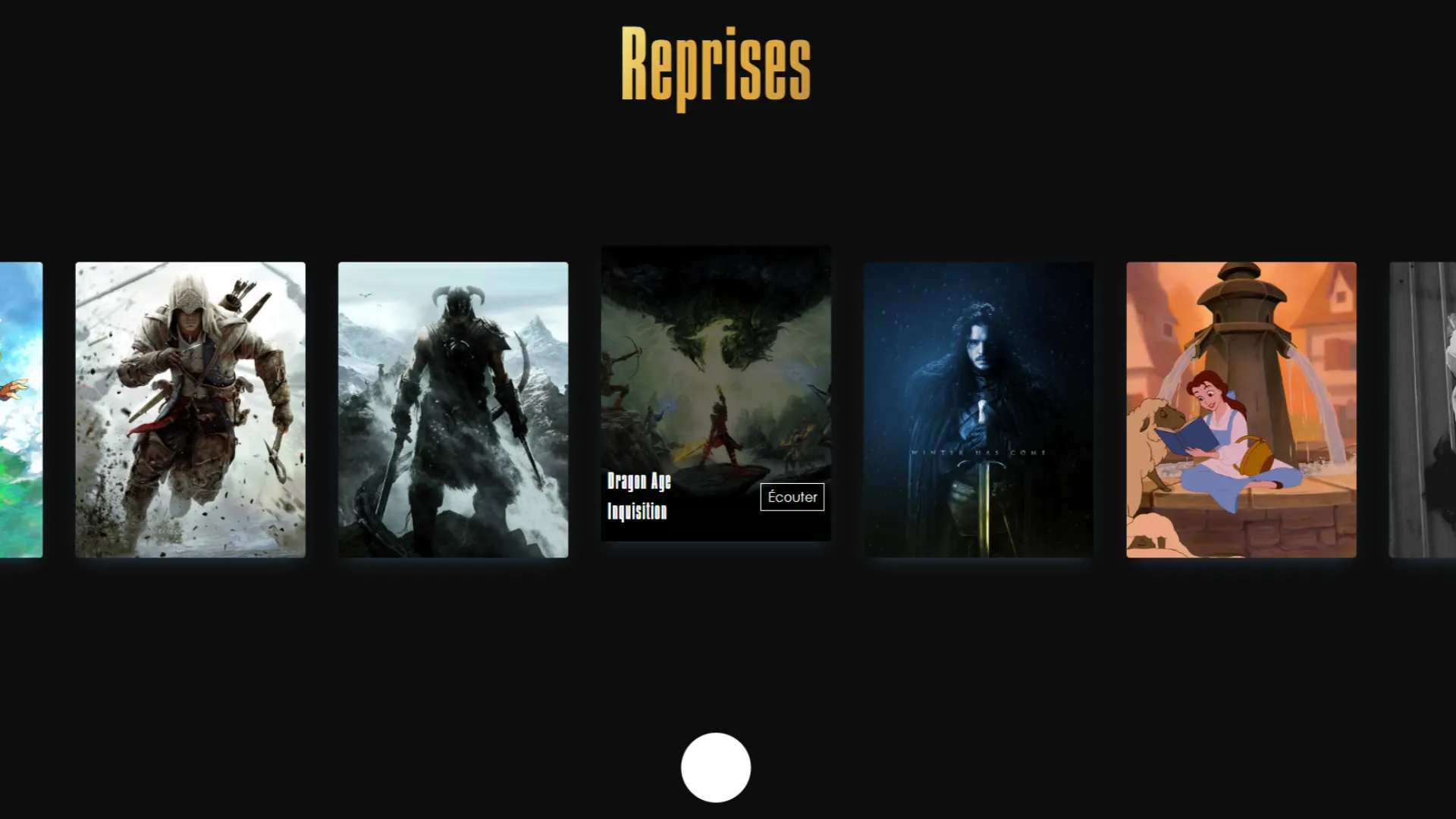 Page reprises de Music PLZ avec vidéos YouTube