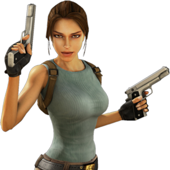 Lara croft tenant deux pistolet