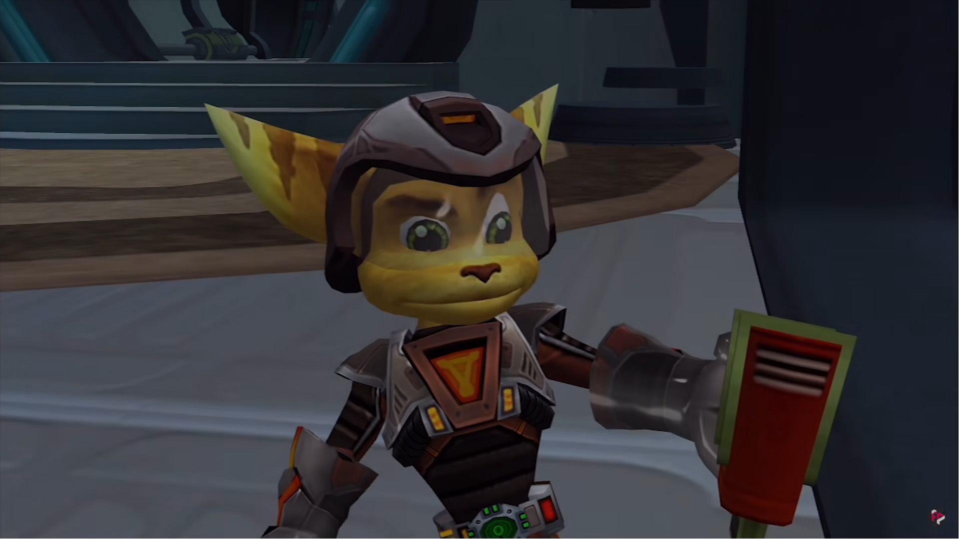 Ratchet avec la cartouche du cinquième vidéo fun en main