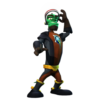alien vert en tenue force qwark